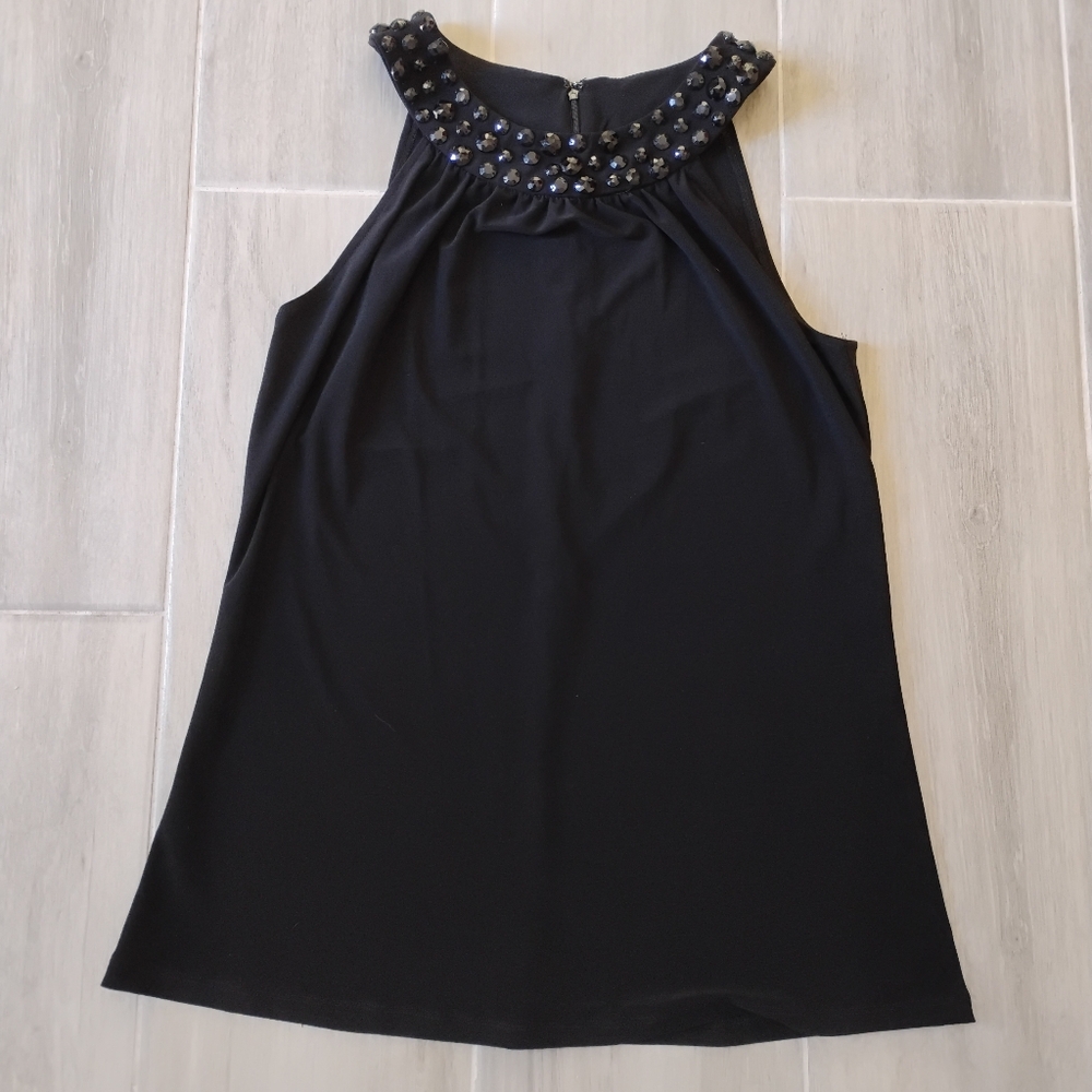 Jackie Jon NY Sleeveless Embellished Top Black Size 4